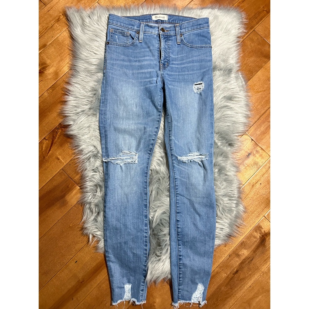 🌟HOST PICK🌟MADEWELL 9” High-Rise Skinny Distressed Jeans Size 26 - Picture 4 of 7